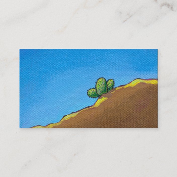 Cactus Fun Desert Landscape Art Colorful Painting Business Card
