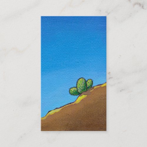 Cactus fun desert landscape art colorful painting business card template