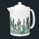Cactus Garden Art Teapot<br><div class="desc">Array of cacti in illustrated cactus garden.</div>