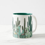 Cactus Garden Art Two-tone Coffee Mug at Zazzle