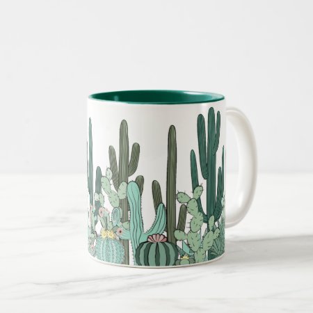 Cactus Garden Art Two-tone Coffee Mug