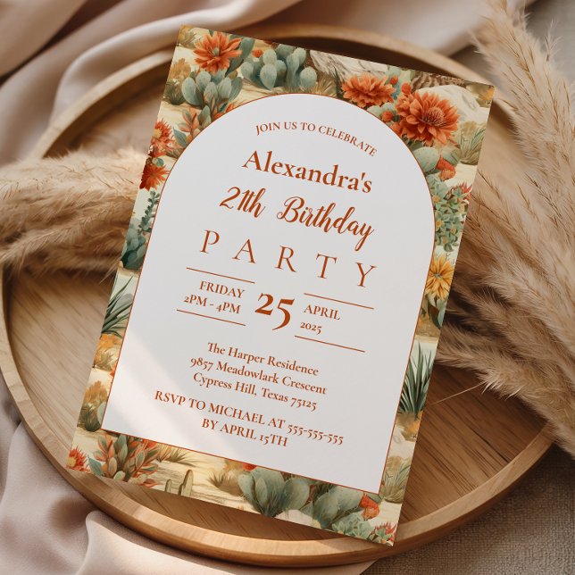 Cactus Garden Birthday Party Invitation (Creator Uploaded)