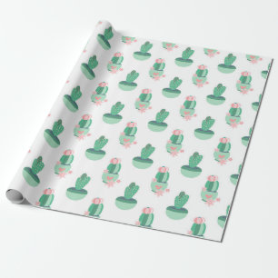 Cactus Garden Pattern Wrapping Paper