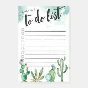 Cactus Garden Personalized Lined To-Do List Post-it Notes