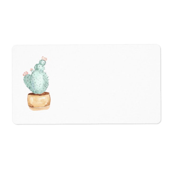 Cactus Garden | Watercolor Address Label (Front)