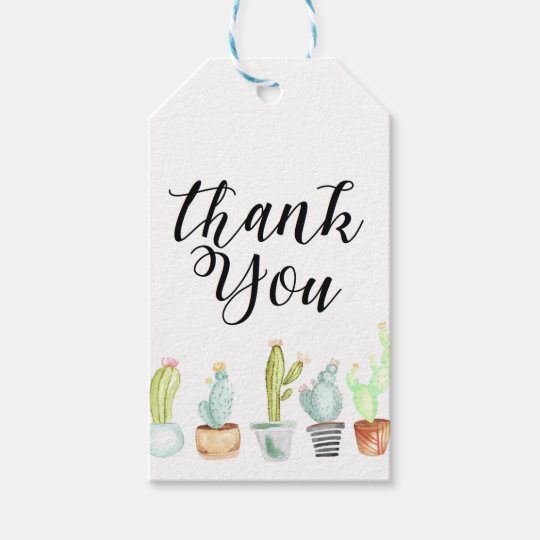 Cactus Garden | Watercolor Thank You Gift Tags | Zazzle.com