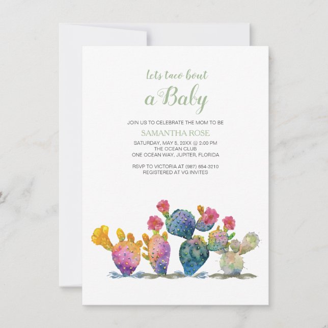 Cactus Gender Reveal Baby Shower Fiesta Invitation (Front)