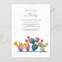 Cactus Gender Reveal Baby Shower Fiesta Invitation