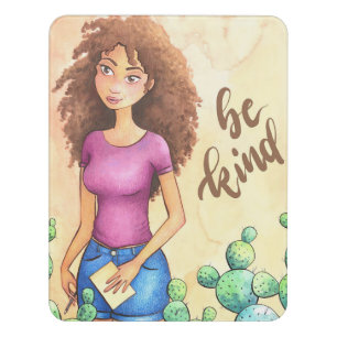 Cactus Girl Be Kind Door Sign