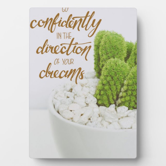 Cactus Go Confidently Plaque (Front)
