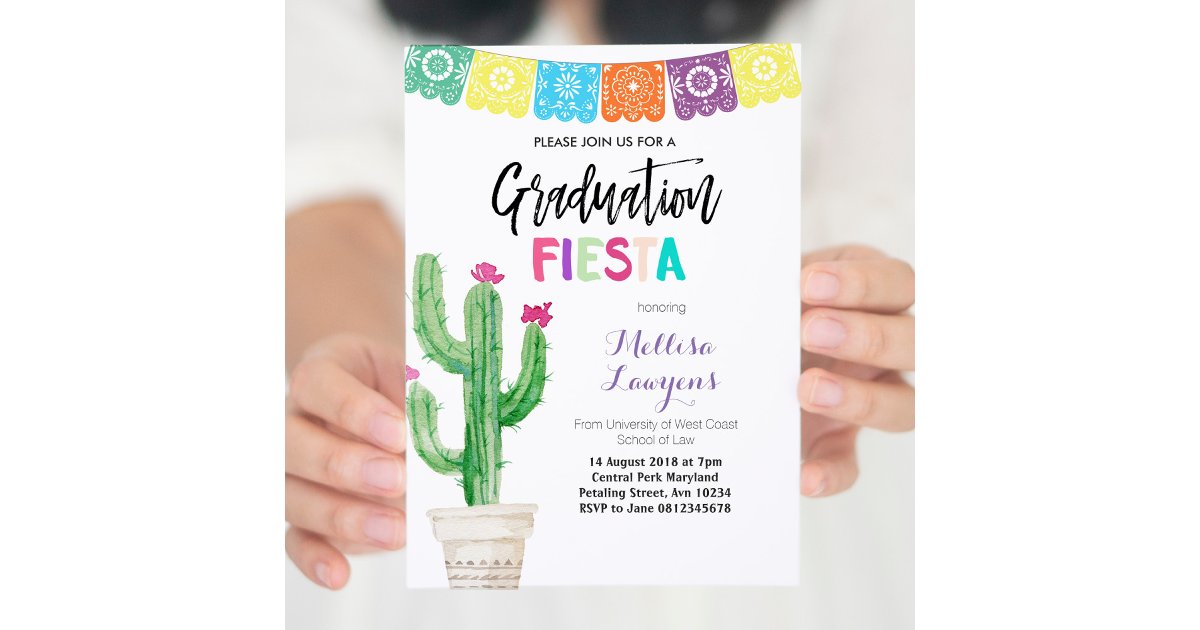 Graduating Cactus Cactus Graduation Party Fiesta Invitation | Zazzle