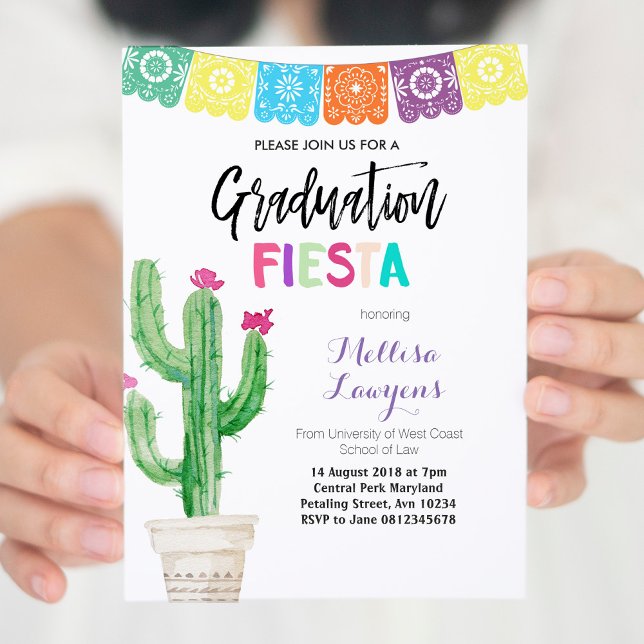 Cactus Graduation Party Fiesta Invitation (Creator Uploaded)