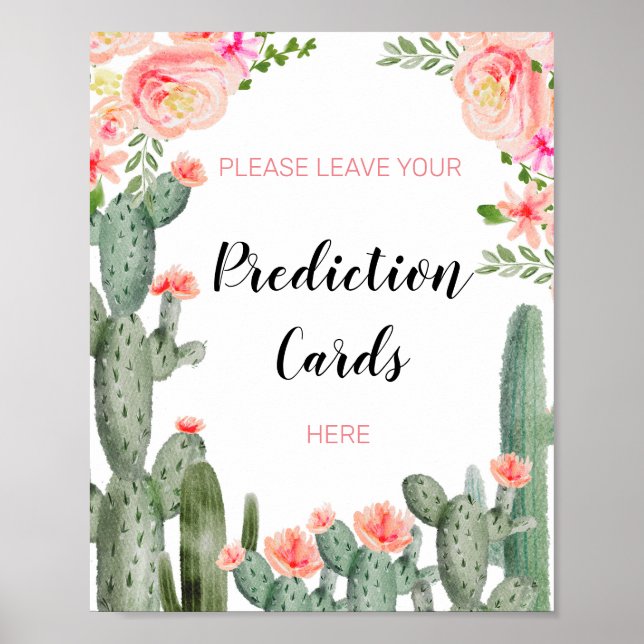 Cactus Green Leave Your Predictions sign (Front)