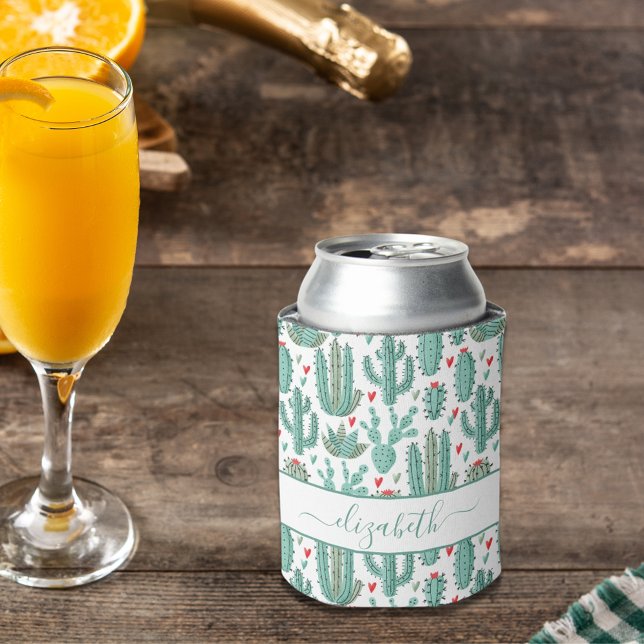 Cactus green white red pattern name can cooler (Creator Uploaded)