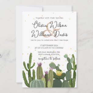 Cactus Greenery Wedding  Invitation