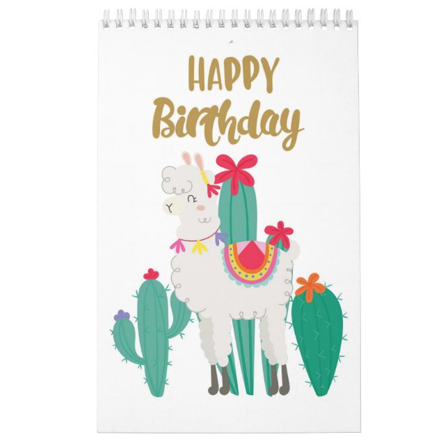 Cactus Happy Birthday Calendar (Cover)