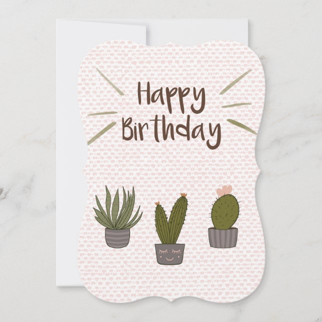 Cactus Happy Birthday Card (Front)