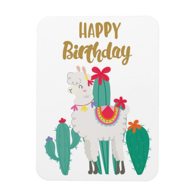 Cactus Happy Birthday Magnet (Vertical)