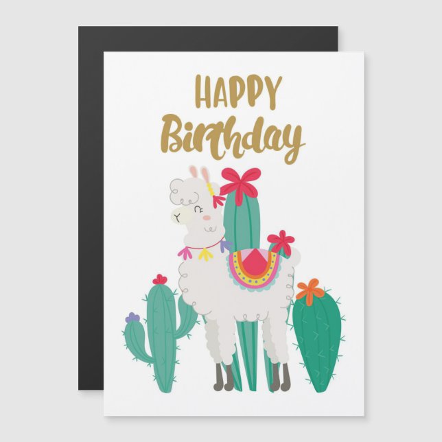 Cactus Happy Birthday Magnetic Invitation (Front/Back)