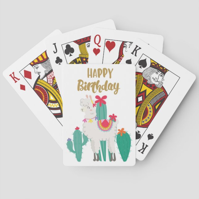 Cactus Happy Birthday Poker Cards (Back)