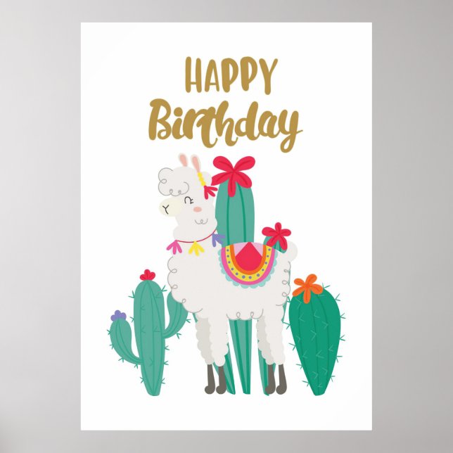Cactus Happy Birthday Poster (Front)