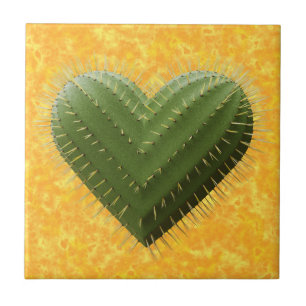 Cactus Heart Ceramic Tile