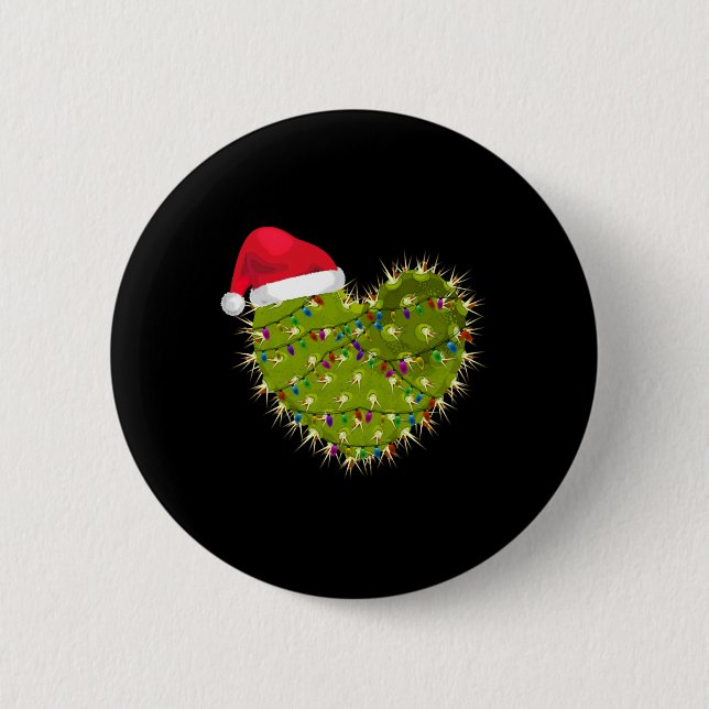 Cactus Heart Christmas Button (Front)