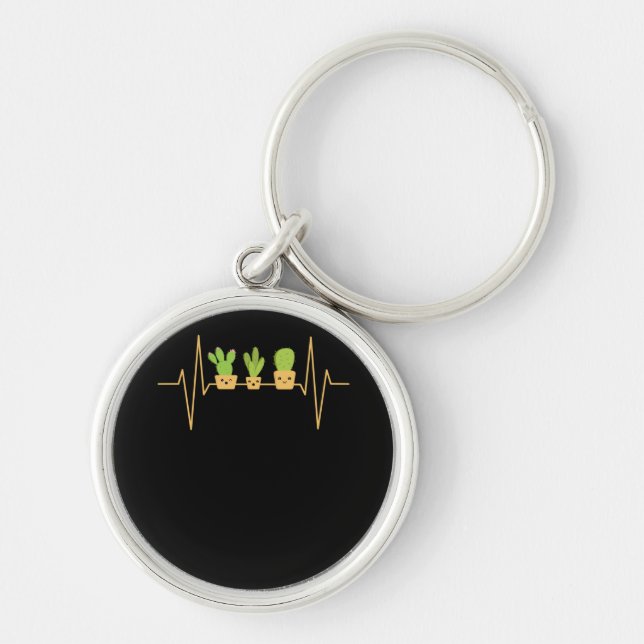 Cactus Heartbeat Keychain (Front)