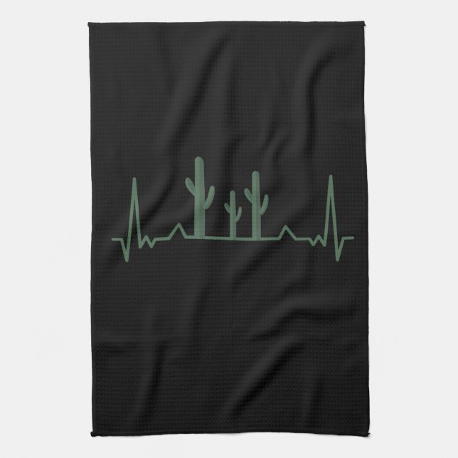 Cactus Heartbeat Kitchen Towel (Vertical)
