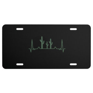 Cactus Heartbeat License Plate