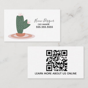 Cactus Home Design Plant  Business Card