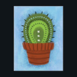 Cactus Houseplant Postcard<br><div class="desc">A cute,  colorful,  cartoon style cactus in a terra cotta pot. The one houseplant you cannot kill.</div>