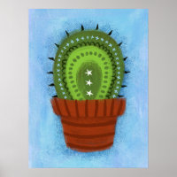 Cactus Houseplant Poster Wall Art