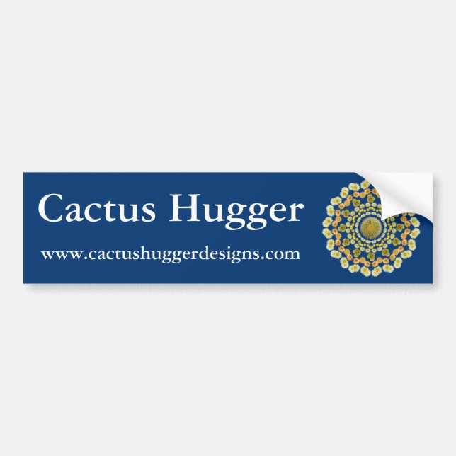 Cactus Hugger Bumper Sticker with Barrel Cactus 2A (Front)