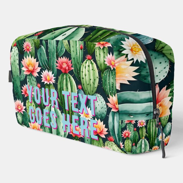 cactus illustration your text here custom toiletry dopp kit (Right Corner)