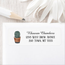 Cactus In A Pot Label