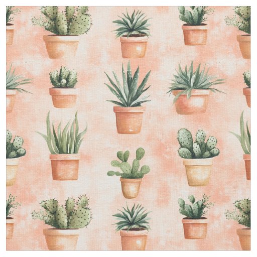 Cactus in Terra Cotta Fabric