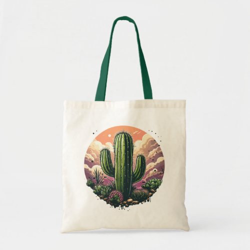 Cactus in the cloudy desert tote bag