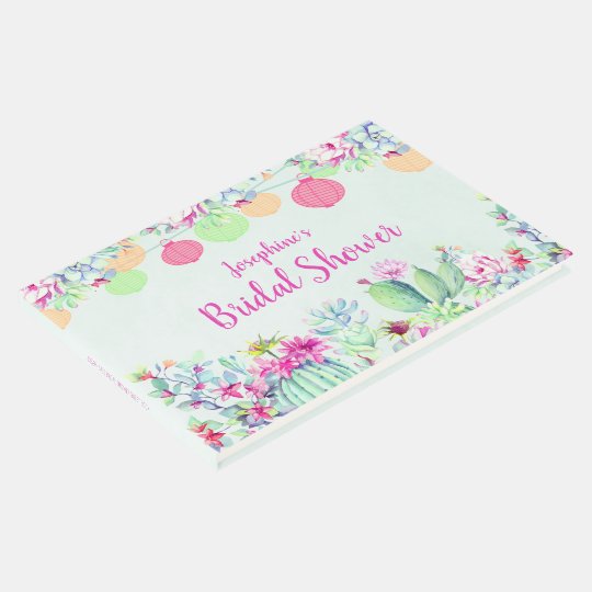 Watercolor Greenery Wreath Bridal Shower Guest Book