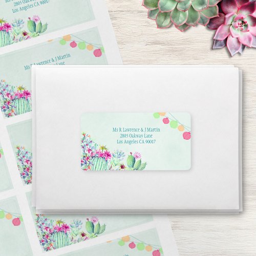 Cactus Lantern Fiesta Succulents Wedding Label