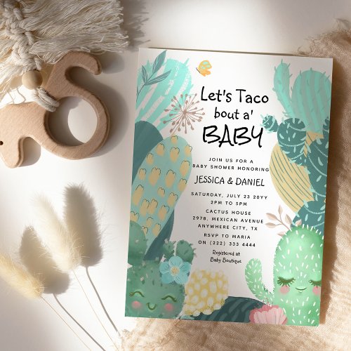 Cactus Lets Taco bout a Baby Couple Baby Shower Invitation