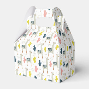 Cactus & Llamas Pattern Favor Boxes