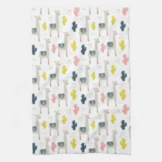 Cactus & Llamas Pattern Kitchen Towel