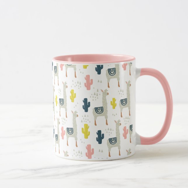 Cactus & Llamas Pattern Mug (Right)