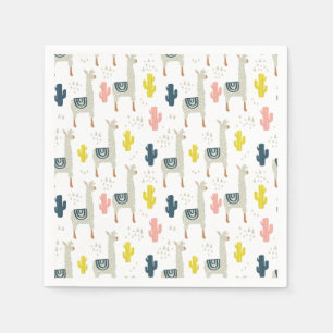 Cactus & Llamas Pattern Napkins