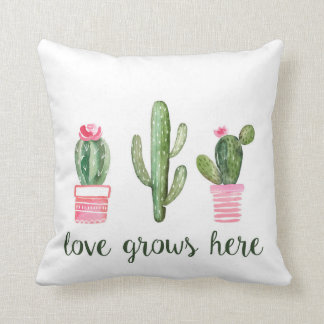 Cactus Love Grows Here Cacti Decorative Pillow