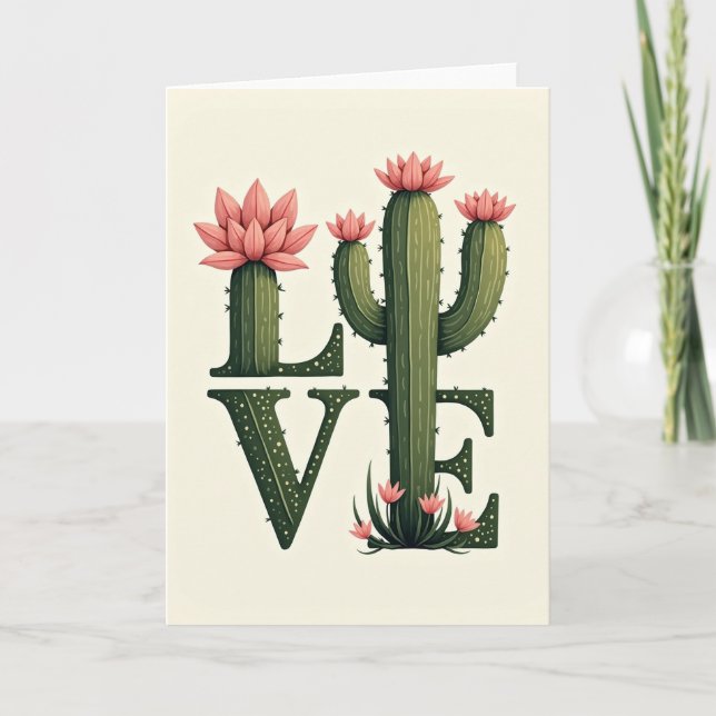 Cactus Love Mothers Day Card (Front)