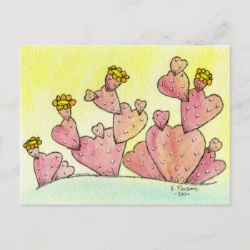 Cactus Love Postcard by KaliParsons at Zazzle