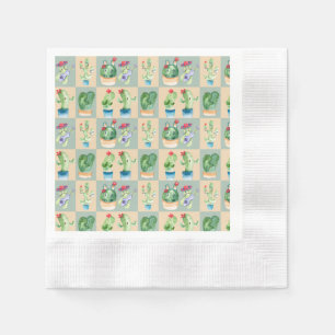 cactus love - watercolor (2) napkins