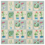 cactus love - watercolor, fabric